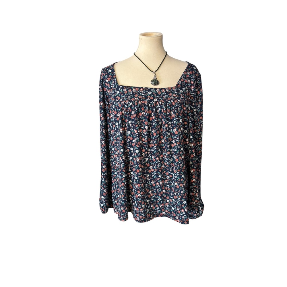 Lucky Brand Floral Boat Neck Tunic. SZ XXL. Boho Peasant Cottage Core. Artsy NWT - Picture 1 of 10